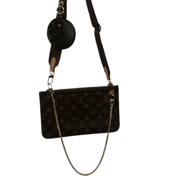 Louis Vuitton Brown Monogram Neverfull Pouch Wristlet - Picture 11 of 12